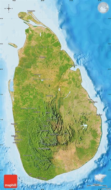 satellite map  sri lanka political