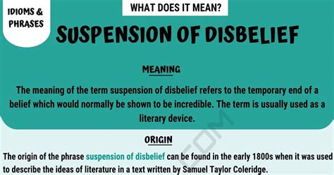 suspension  disbelief    popular idiom