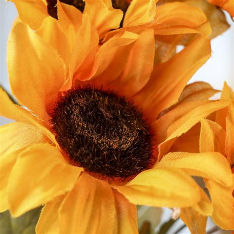Artificial Sunflower Bush Bushes Bouquets Floral Supplies Craft