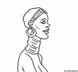 Africana Mulher Africaine Africano Pintar sketch template