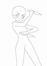 Anime Bases Sketches Chibi Dagger Bocetos Kunai Acessar Salvo sketch template