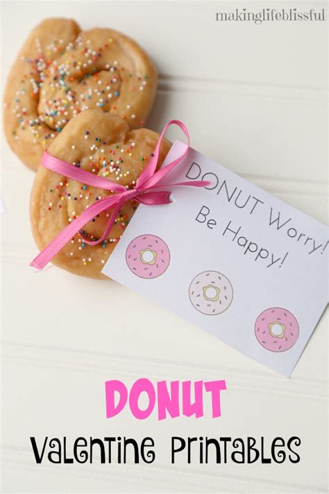 donut party printables  valentine gift tags making life blissful