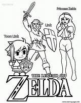 Zelda Coloring Link Princess Pages Toon Printable Print Color Book sketch template