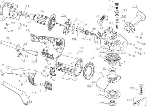 dewalt dctype  large angle grinder model schematic parts diagram toolbarncom