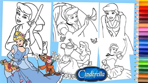 Coloring Disney Princess Cinderella Compilation Coloring
