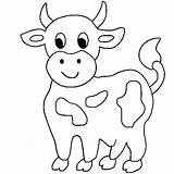 Cows Cow Coloring Pages Cute Little Color Drawing Animals Simple Longhorn Print Outline Printable Animal Farm Colouring Baby Kids Head sketch template
