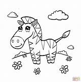 Zebra Coloring Pages Cute Baby Animal Drawing Printable Template Stripes Color Zebras Templates Animals Colouring Supercoloring Colorear Para Kids Shape sketch template
