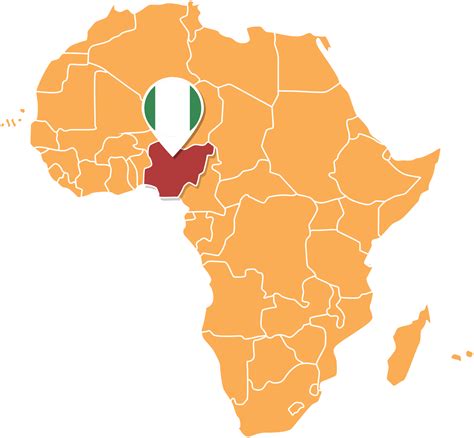 mapa de nigeria en africa iconos  muestran la ubicacion  banderas