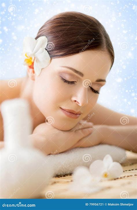 young woman   spa  massage procedure stock image image  girl