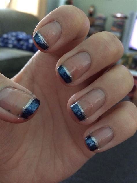 blue french tip blue french tips nails nail designs