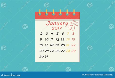 calendar icon flat  january   year day stock vector