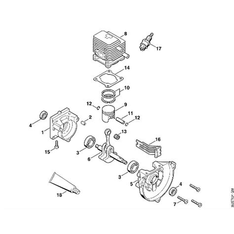 stihl fs  brushcutter fs parts diagram  crankcase cylinder