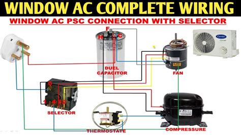 window ac complete wiring connection window ac psc wiring connection ac wiring multi speed