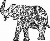 Elephant Mandala Coloring Pages Adults Easy Animal Simple Printable Colouring Drawing Kids Color Books Svg Book Mandalas Silhouette Tribal Animals sketch template