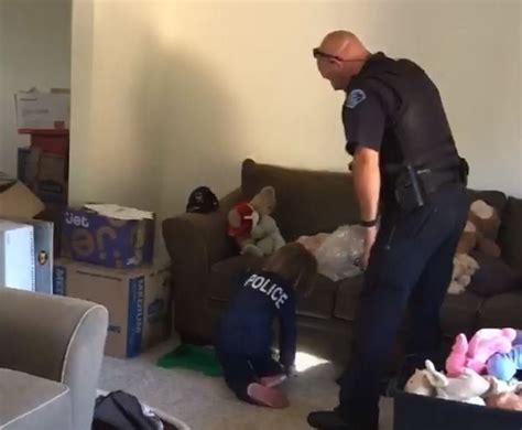 police officer helps 4 year old hunt for monsters in new home
