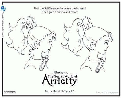 printable arrietty activity page coloring page coloring home