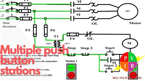 start stop push button switch wiring diagram