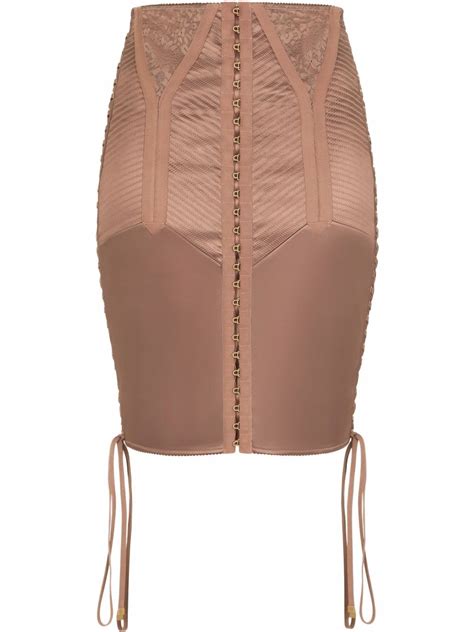 dolce and gabbana high waisted lace up skirt farfetch