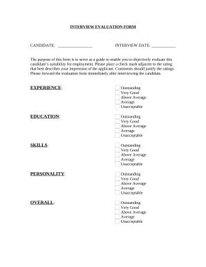 interview assessment  template pdffiller