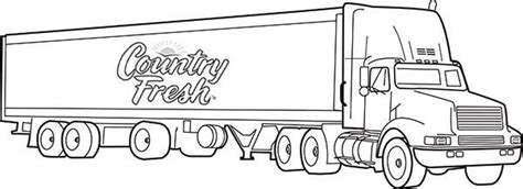 long trailer truck delivering fresh goods coloring page kids play color