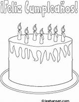 Coloring Pages Cumpleanos Grandpa Feliz Birthday Spanish Template Cake sketch template