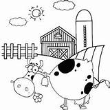 Farm Clipart Color Front Cartoon Coloring Clip Cow Pages Bw Character Different Country Illustrations Toddler Horse Graphics Animals Factory Vector sketch template