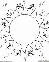 Sun Worksheets Worksheet Summer Coloring Preschool Kindergarten Nature Pages Safety Kids Color Printable Education Worksheeto Math Science Spring F39 Via sketch template