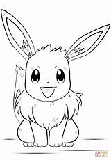Coloring Eevee Pokemon Pages Printable Drawing sketch template