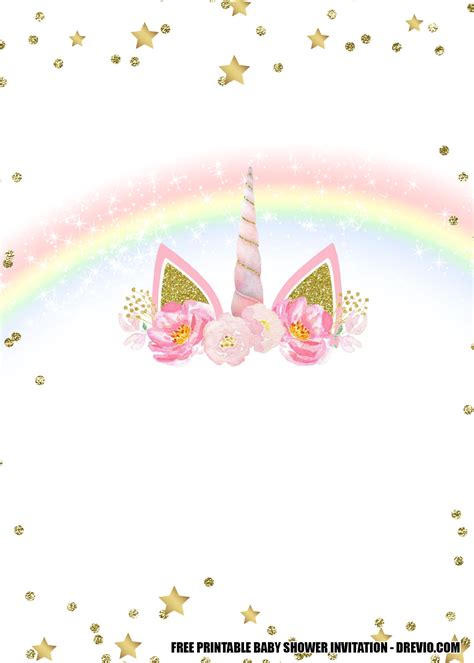 unicorn birthday party invitation templates