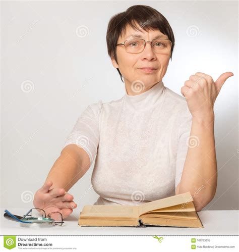 Mature Woman In New Glasses Stock Image Image Of