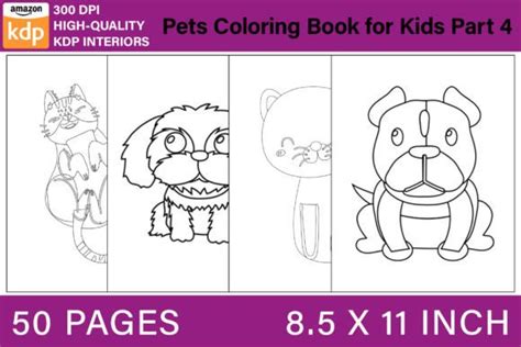 pets coloring book  kids part  graphic  breakingdots creative