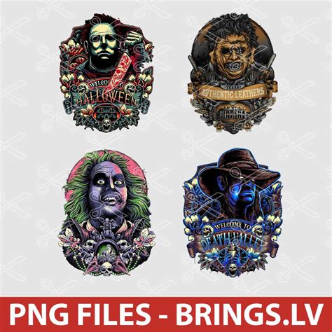 horror movies characters png halloween sublimation designs png