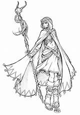 Coloring Character Mage Pages Adult Anime Deviantart Fantasy Wizard Staff Drawings Amano Style Final Female Sketch Choose Board Elf Book sketch template