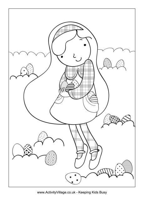 easter egg hunt coloring page coloring pages pinterest easter