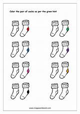 Color Recognition Matching Socks Worksheet Colors Worksheets Objects Patterns Megaworkbook Shapes Printable Kids sketch template