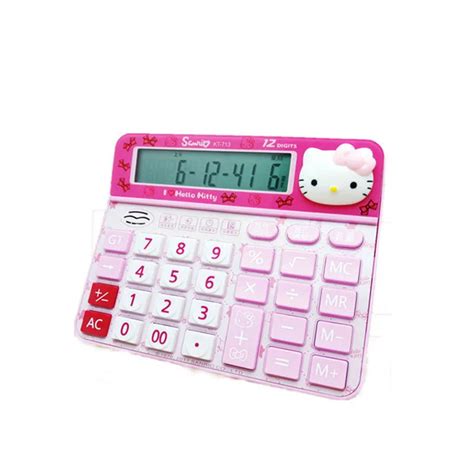 large desktop  kitty calculator cute pink  calculators