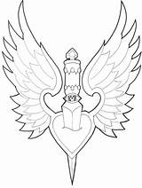 Dagger Wings Drawings Flash Angel Winged Rangers Tattoodaze sketch template
