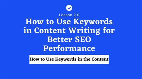 Tip How To Use Keywords In Content Writing For Better Seo