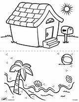 House Pages Coloring Beach First Color Crayola Online Printable La Au sketch template