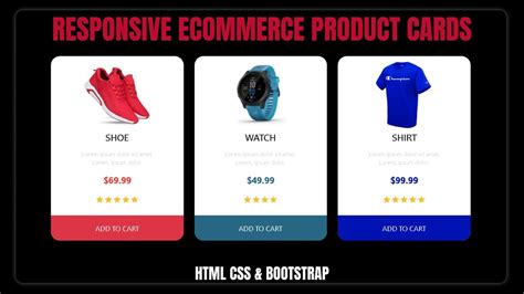 complete responsive ecommerce product cards  html css bootstrap