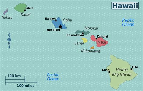 detailed regions map  hawaii hawaii detailed regions map vidianicom maps