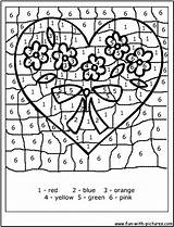 Coloring Colorbynumbers Pages Number Color Printable Valentine Numbers Fun Heart sketch template