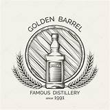 Vector Barrel Whiskey Vectortatu Getdrawings Drawing Label Emblem Whisky Distillery sketch template