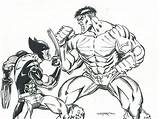 Hulk Vs Wolverine Coloring Pages Site Inks Final sketch template