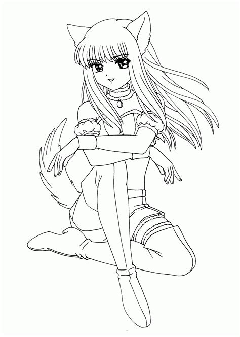 gambar anime fox girl cute coloring pages home girls ages manga