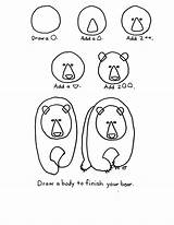 Bear Cute Step Drawing Easy Draw Animals Grizzly Cool Simple Beginners Drawings Bears Face Kids Unicorn Crab Fun Designs Realistic sketch template