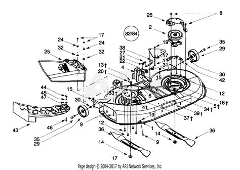 troy bilt adg  parts diagram  deck assembly