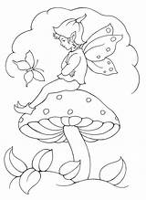 Coloring Mushroom Elf Fairy Pages Colorkid Fairies Flight Princess Elves Print Gif sketch template