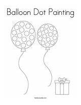 Dot Coloring Balloon Painting Pages Birthday Worksheet Do Twistynoodle Noodle sketch template