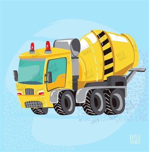 cement truck clipart cement truck png instant digital etsy